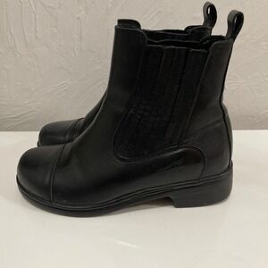 Dansko Black Leather Cap Toe Chelsea Ankle Boots Made in Portugal Womens 38